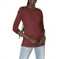 thumbnail image 1 of Fruit of the Loom Women's Micro Waffle Premium Thermal Underwear Tee Shirt, Merlot Heather, Large, 1 of 4