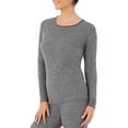 thumbnail image 1 of Fruit of the Loom Women's Micro Waffle Premium Thermal Underwear Tee Shirt, Smoke Heather, 2X, 1 of 3