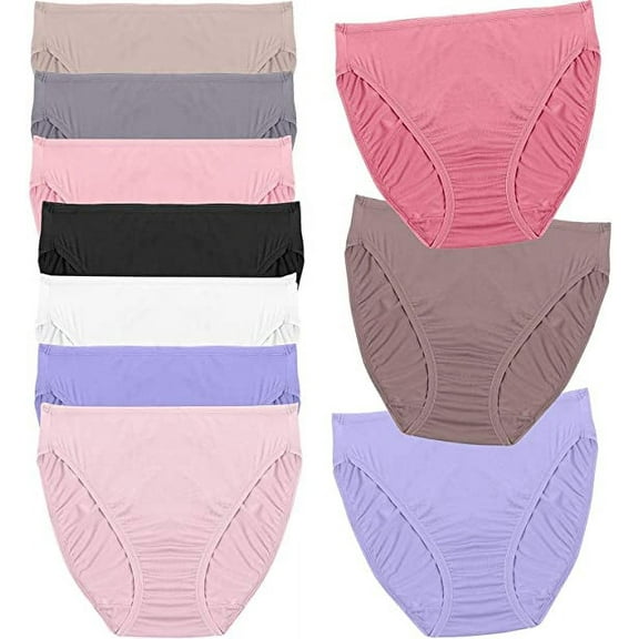 Fruit of the Loom Women's Microfiber 10 Pack Hi-Cut Panties (Assorted, 7)
