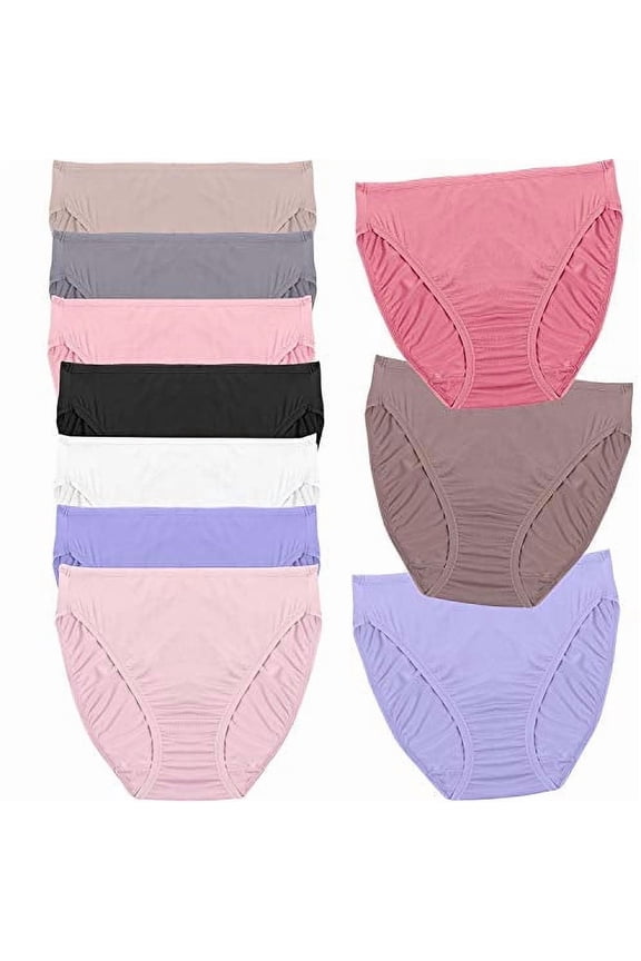 Women's Microfiber 10 Pack Hi-Cut Panties Assorted,Size 8