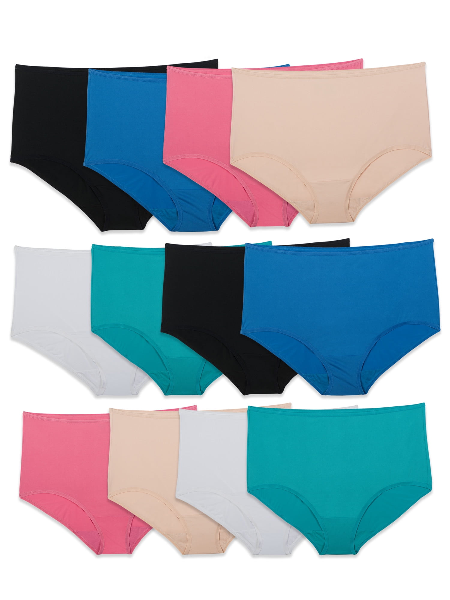 Fruit of the Loom Women's Lightweight Microfiber Underwear (Regular & Plus  Size), Hi Cut - 12 Pack - Assorted, 6 : : Clothing, Shoes &  Accessories