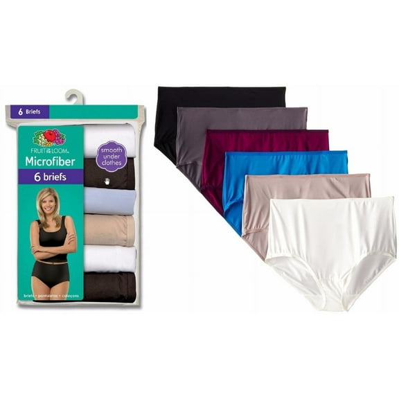 Fruit of the Loom Women's Microfiber Brief Underwear, 6-Pack