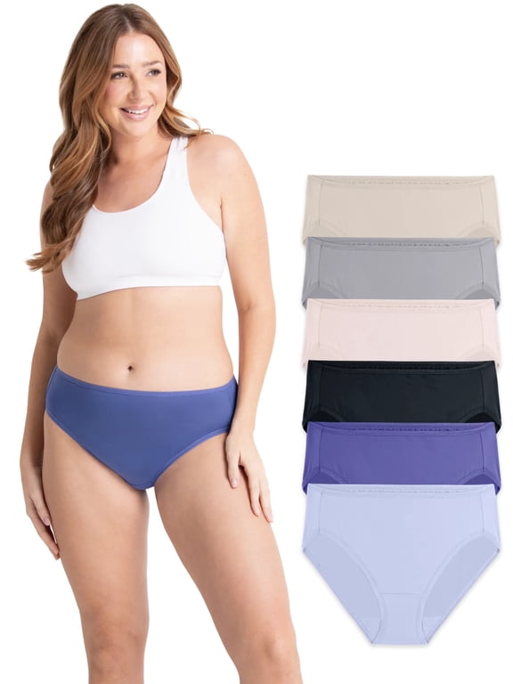 Women's Microfiber Underwear, Smooth No Panty Lines, 6-Pack, Sizes S-3XL