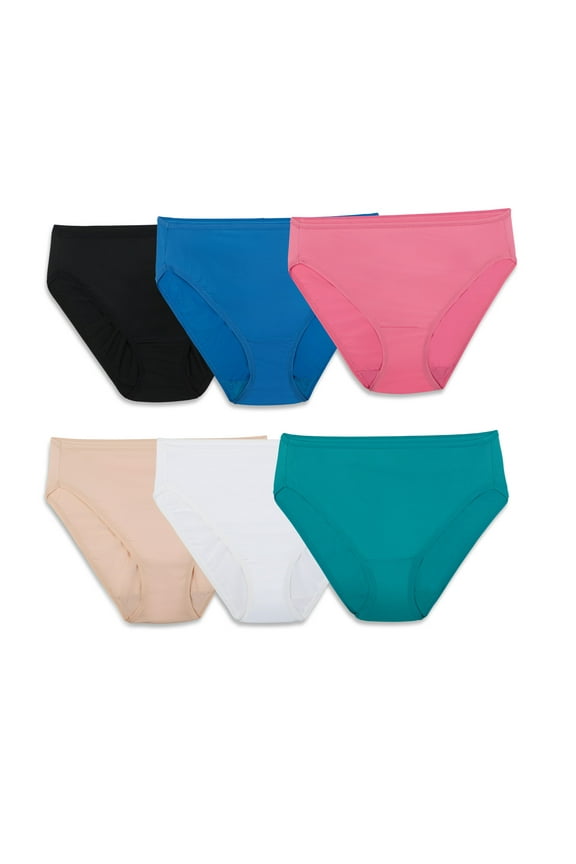 Women's Microfiber Hi-Cut Brief Underwear, 6-Pack