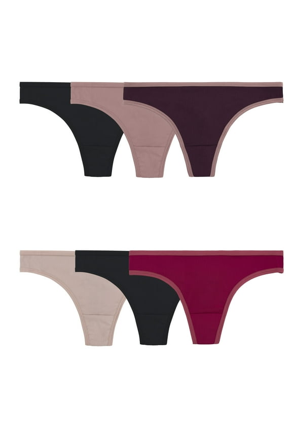 Women's Microfiber Ribbed Underwear, 6-Pack