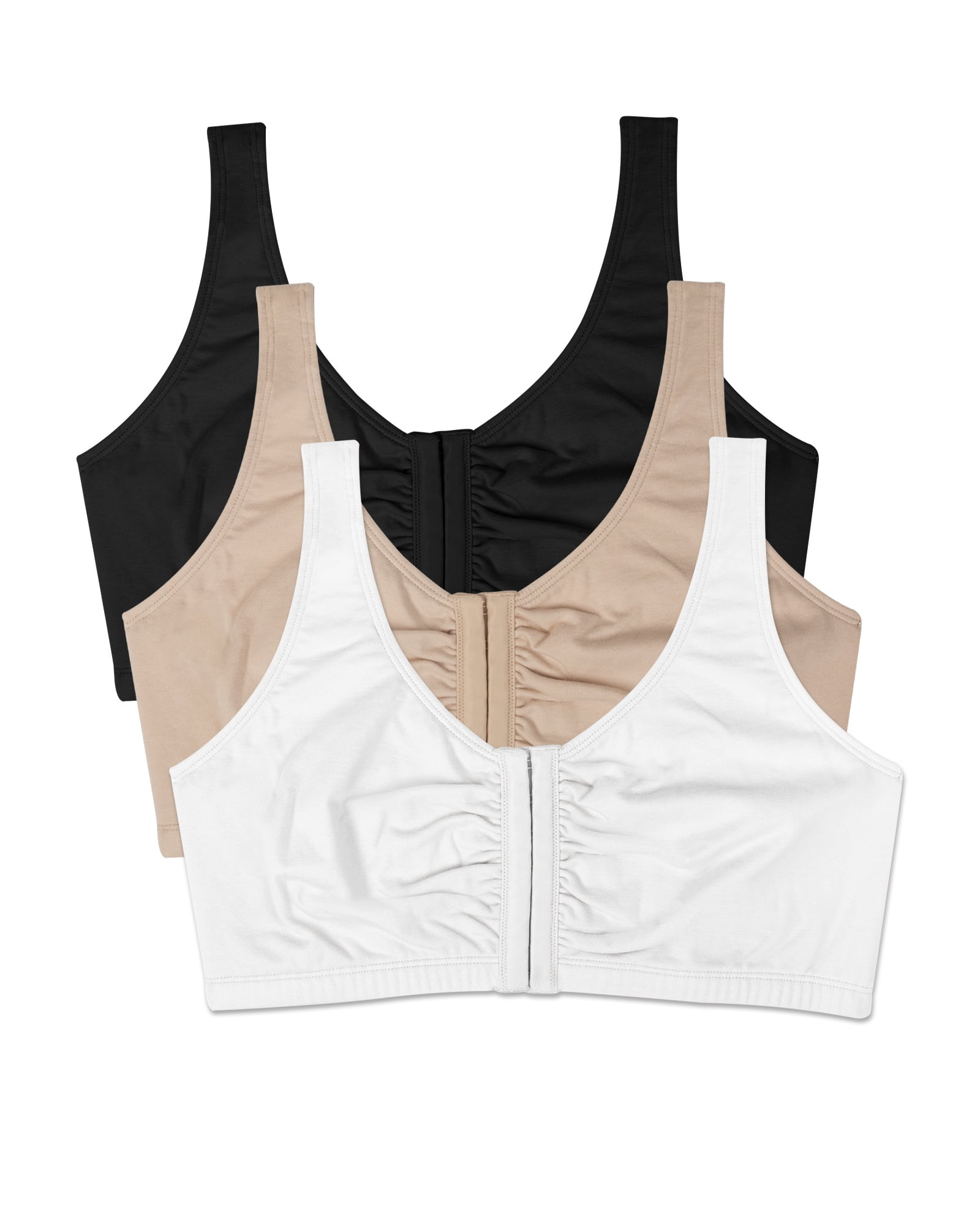 Fruit of the Loom Women's 3-Pack Beyond Soft Front Closure Cotton Bra