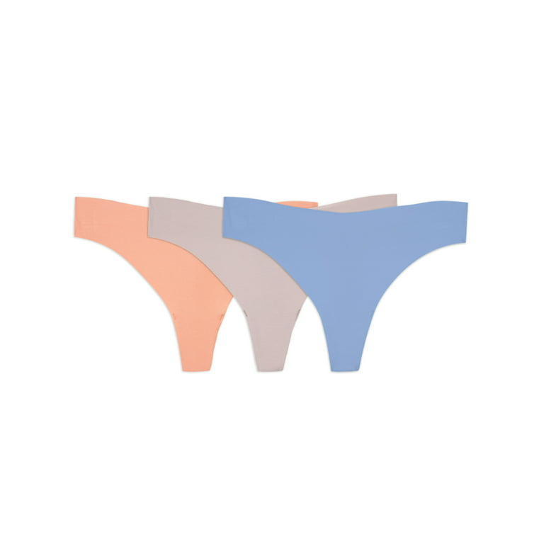 Fruit of the Loom Women's No Show Thong Underwear, 3 Pack, Sizes 5-9 