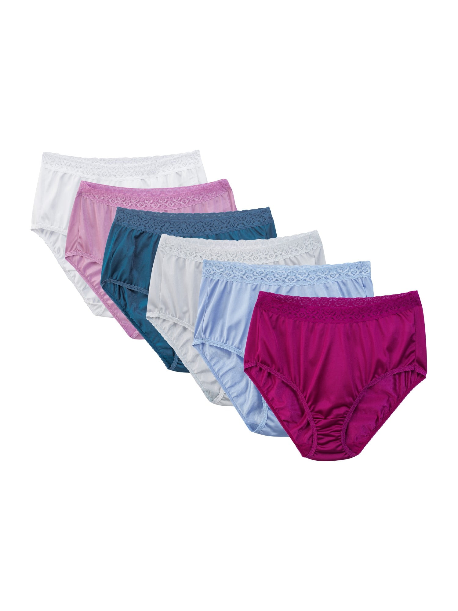 Fruit of the Loom Women's Nylon Brief Underwear, 6 Pack, Sizes 6-10 