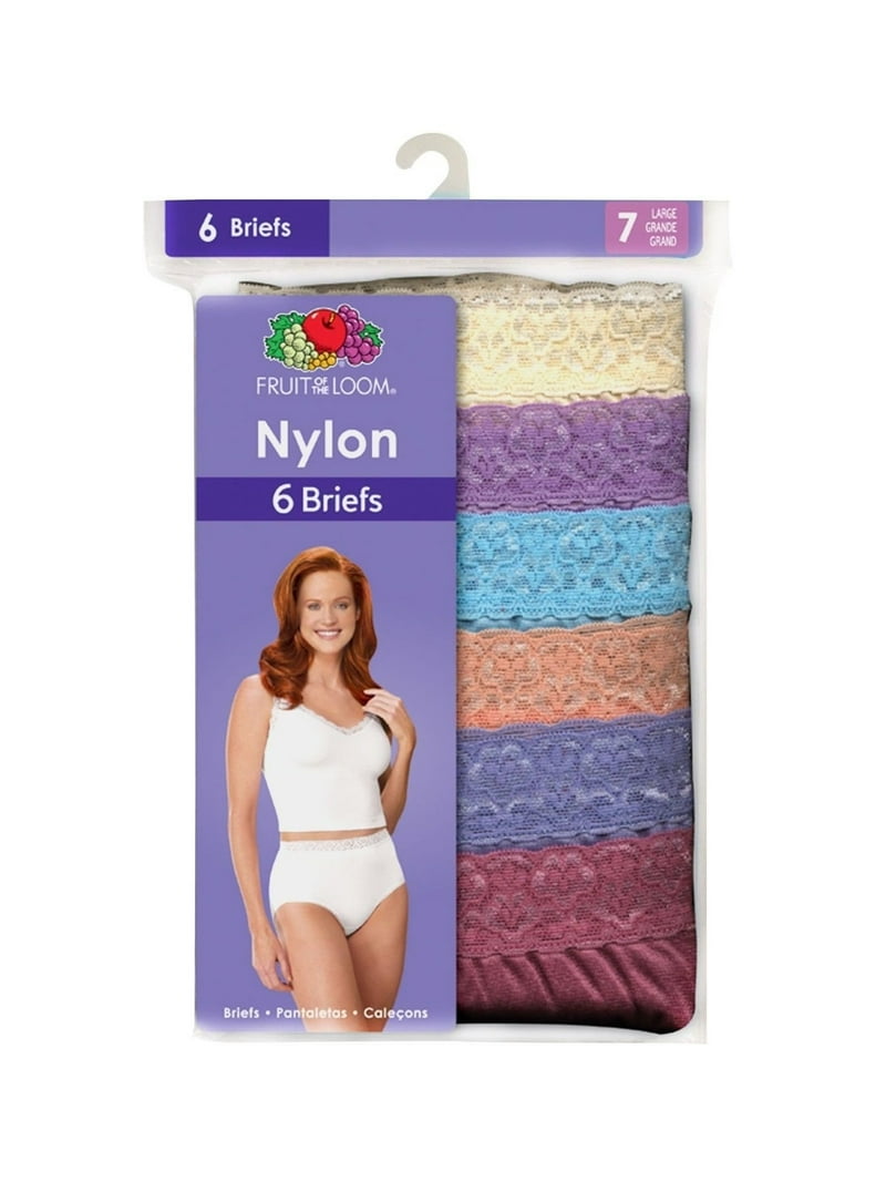 Fruit of the Loom Women's Nylon Panties Brief Underwear, Pack