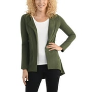 Fruit of the Loom Women's Open Front Long Sleeve Ponte Stretch Jacket