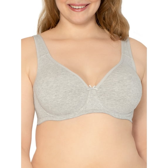 Fruit of the Loom Women's Plus Size Beyond Soft Cotton Unlined Underwire Bra, Style FT813
