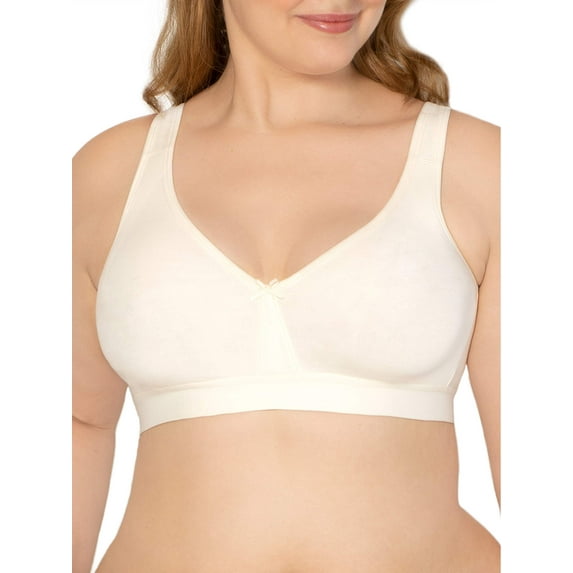 Fruit of the Loom Women's Plus Size Beyond Soft Wireless Cotton Bra, Style FT811