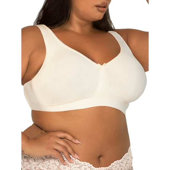 Fruit of the Loom Women's Plus Size Beyond Soft Wireless Cotton Bra, Style FT811