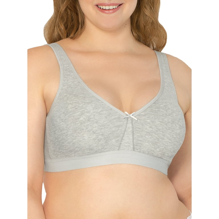 Fit For Me by Fruit of the Loom Womens Plus Size Beyond Soft Cotton  Wireless Bra