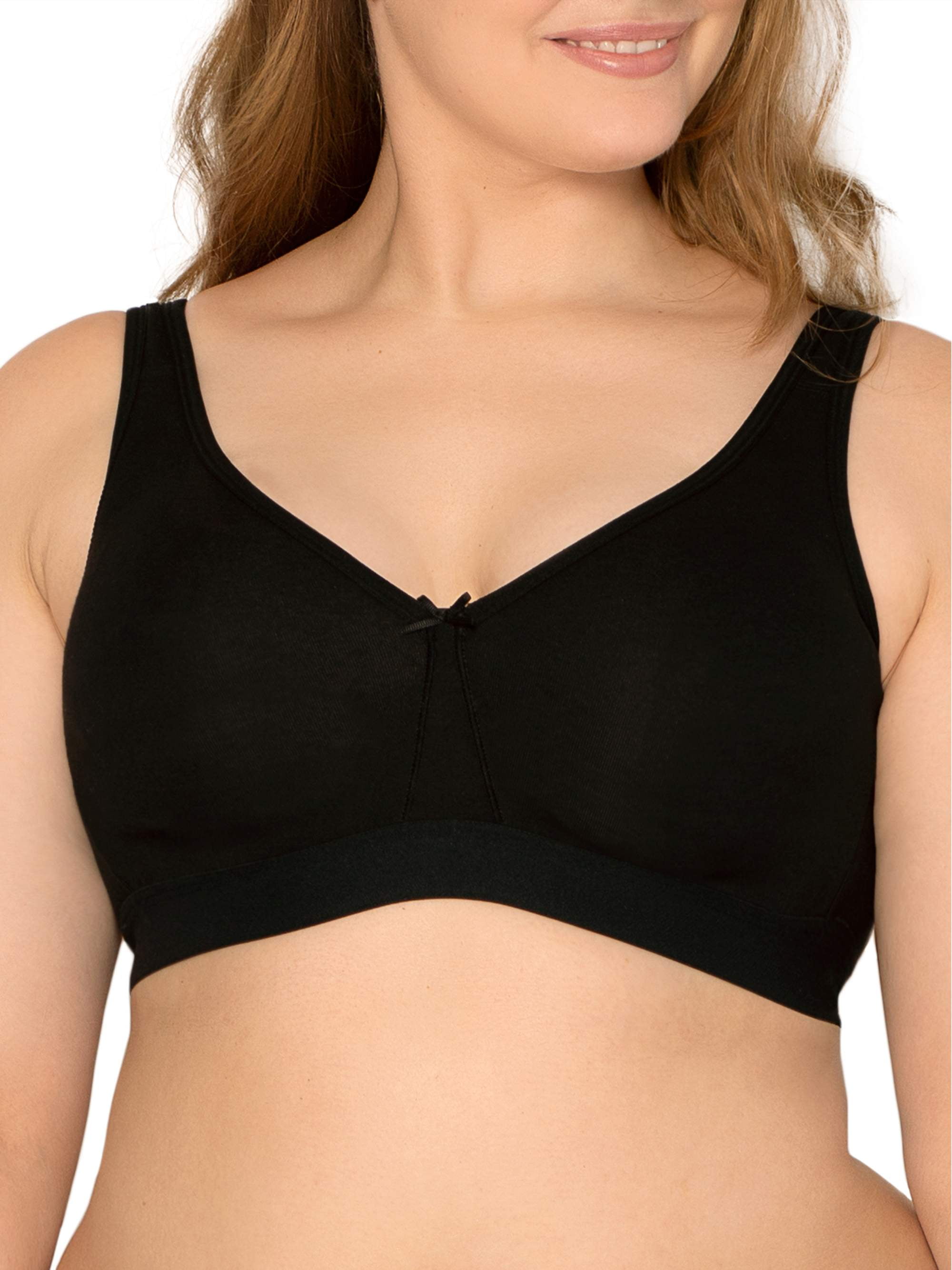 Fruit of the Loom Women's Plus-Size Cotton Unlined Underwire Bra, Black  Hue, 38C at  Women's Clothing store
