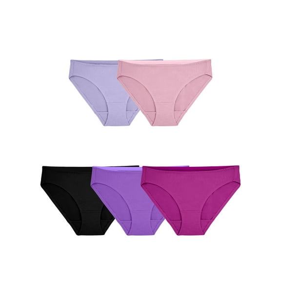 Fruit of the Loom Women's Premium Breathable Micro-Mesh Bikini Panty, 5 Pack, Sizes 5-9