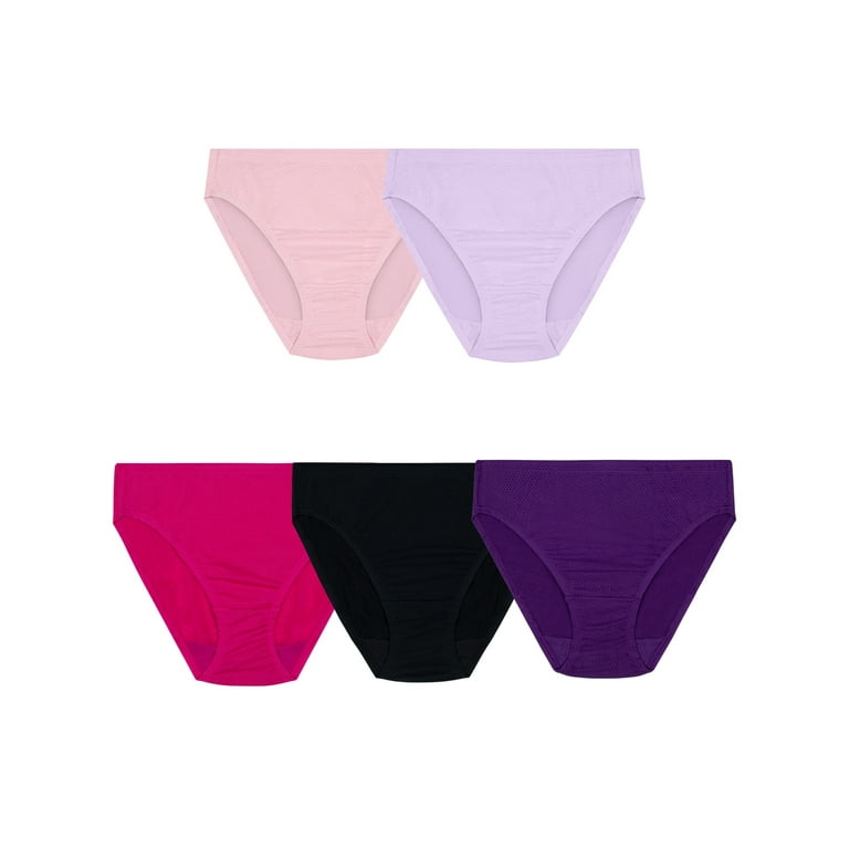 Buy Fruit of the Loom Women's 5 Pack Microfiber Hi-Cut Panties