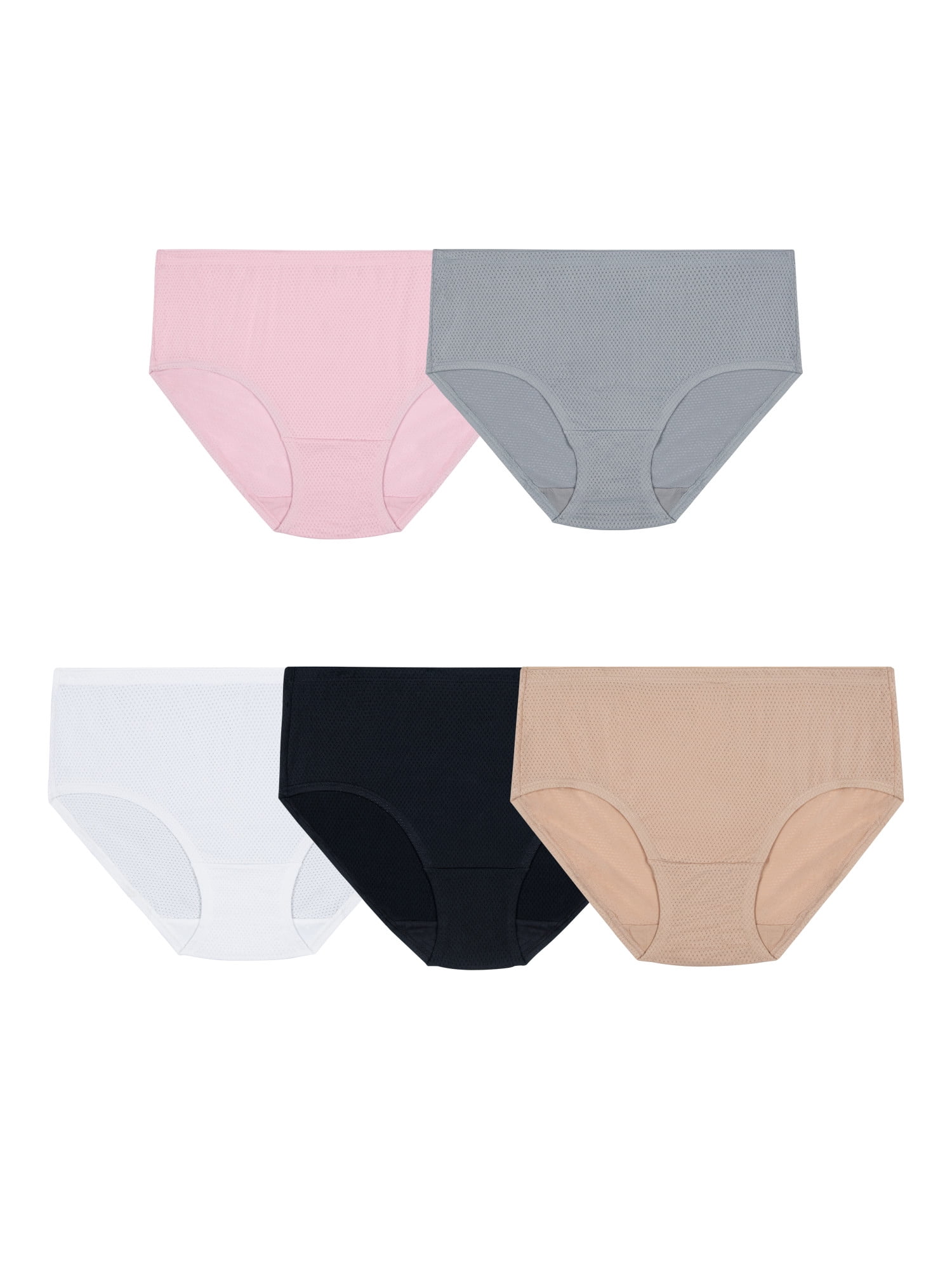 Fruit of the Loom Women's Breathable Micro-Mesh Low-Rise Brief Underwear, 6  Pack