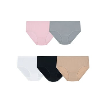 Fruit of the Loom Women's Premium Breathable Micro-Mesh Low Rise Brief Panty, 5 Pack, Sizes 5-9
