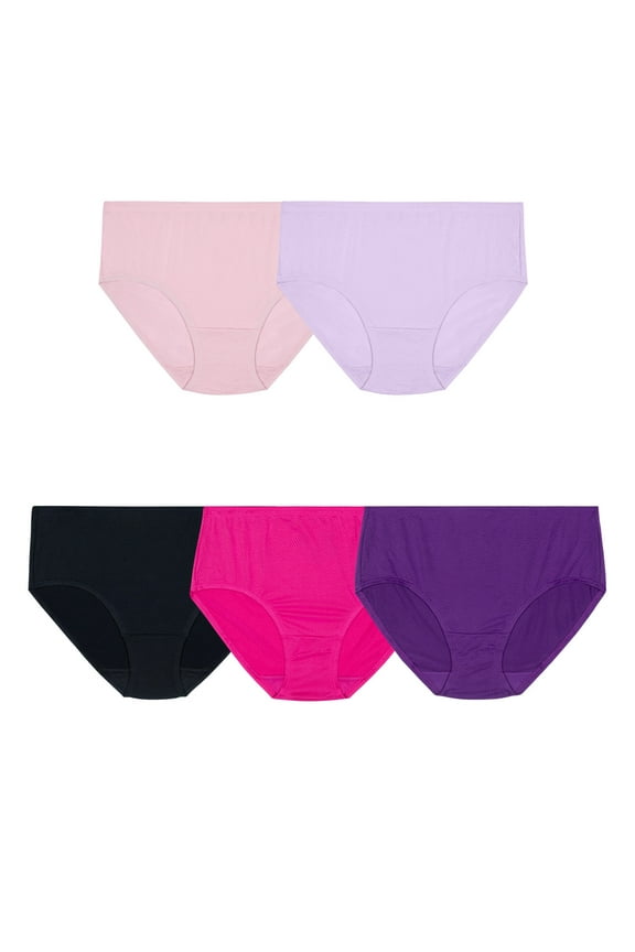 Women's Premium Breathable Micro-Mesh Low Rise Brief Panty, 5 Pack, Sizes 5-9
