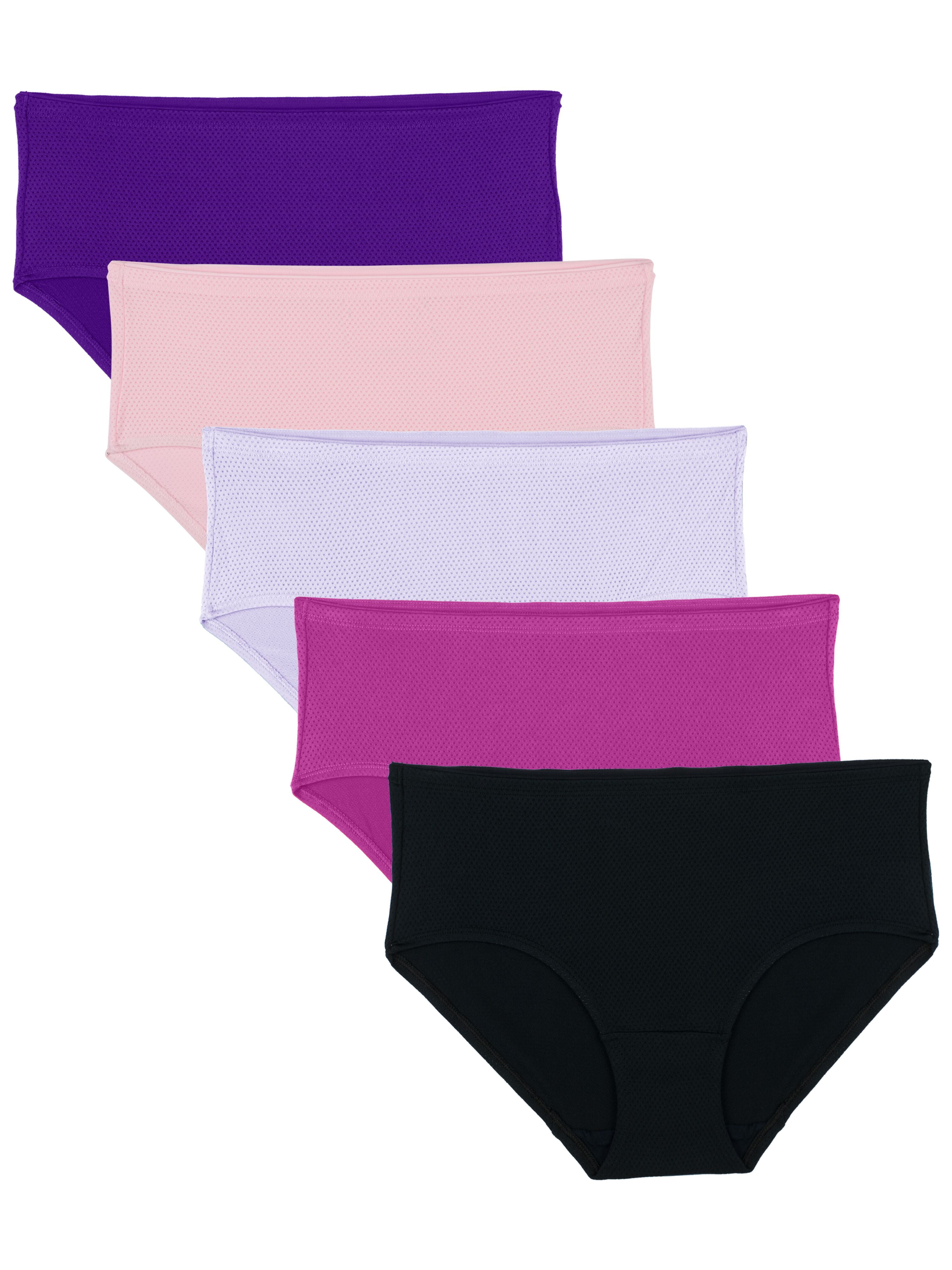 Fruit of the Loom Women's Premium Breathable Micro-Mesh Bikini Panty, 5 Pack,  Sizes 5-9 