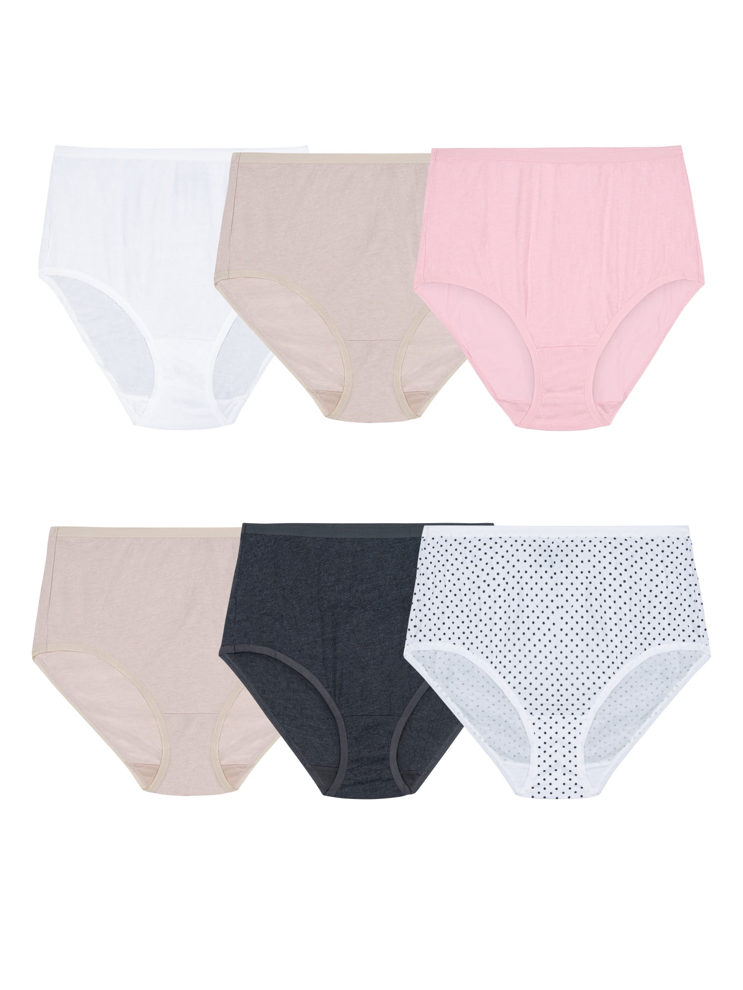 Fruit of the Loom Women's Premium Ultra Soft Brief Panty, 6 Pack, Sizes