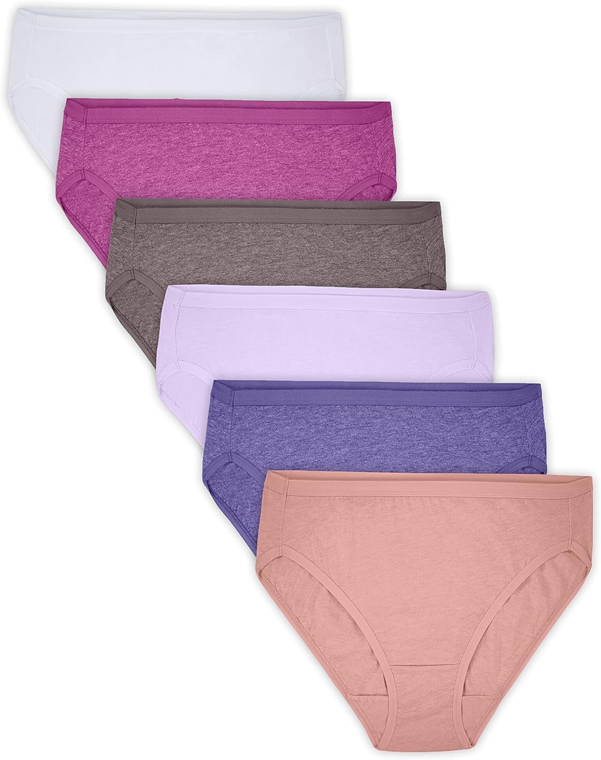 Fruit of the Loom Women's Ultra Soft Cotton Blend Hi-Cut Underwear, 6