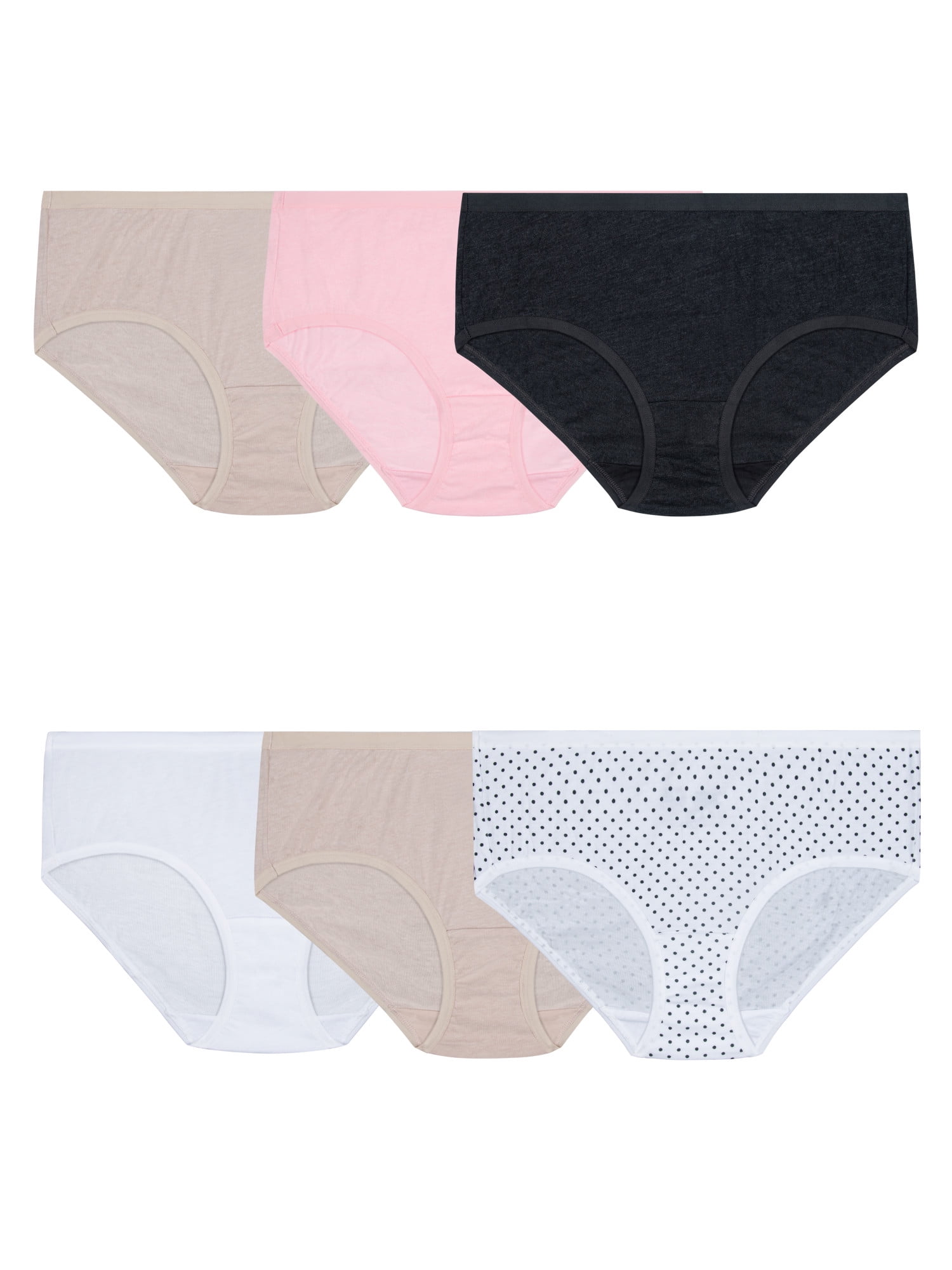 Fruit of the Loom Women's Premium Ultra Soft Brief Panty, 6 Pack, Sizes 6-10