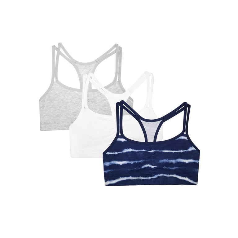 Fruit of the Loom Girls Size 30 Pull Over Spaghetti Strap Sports Bra 3-Pack  -A62