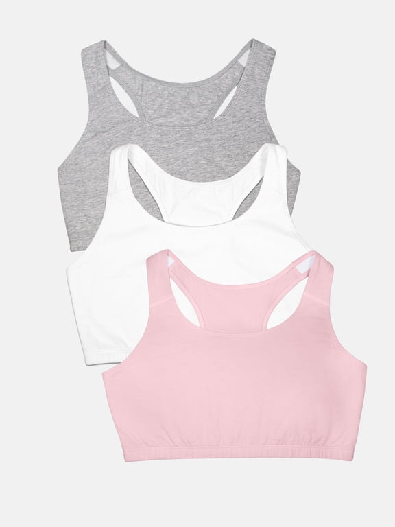 Women's Racerback Style Cotton Sports Bra, 3-Pack, Style-9012