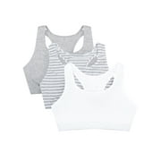 Fruit of the Loom Women's Racerback Style Cotton Sports Bra, 3-Pack, Style-9012