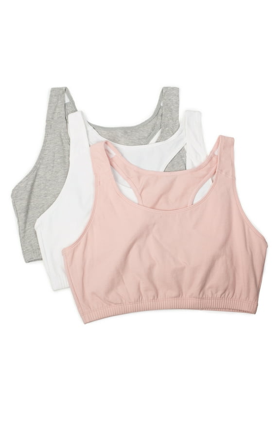 Women's Racerback Style Cotton Sports Bra, 3-Pack, Style-9012