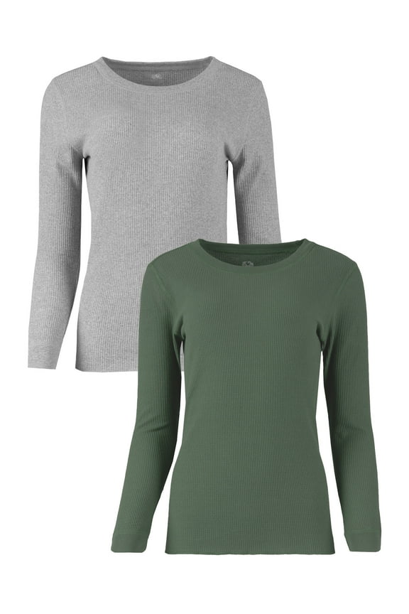 Women's Recycled Waffle Thermal Top 2PK, Sizes XS-4XL