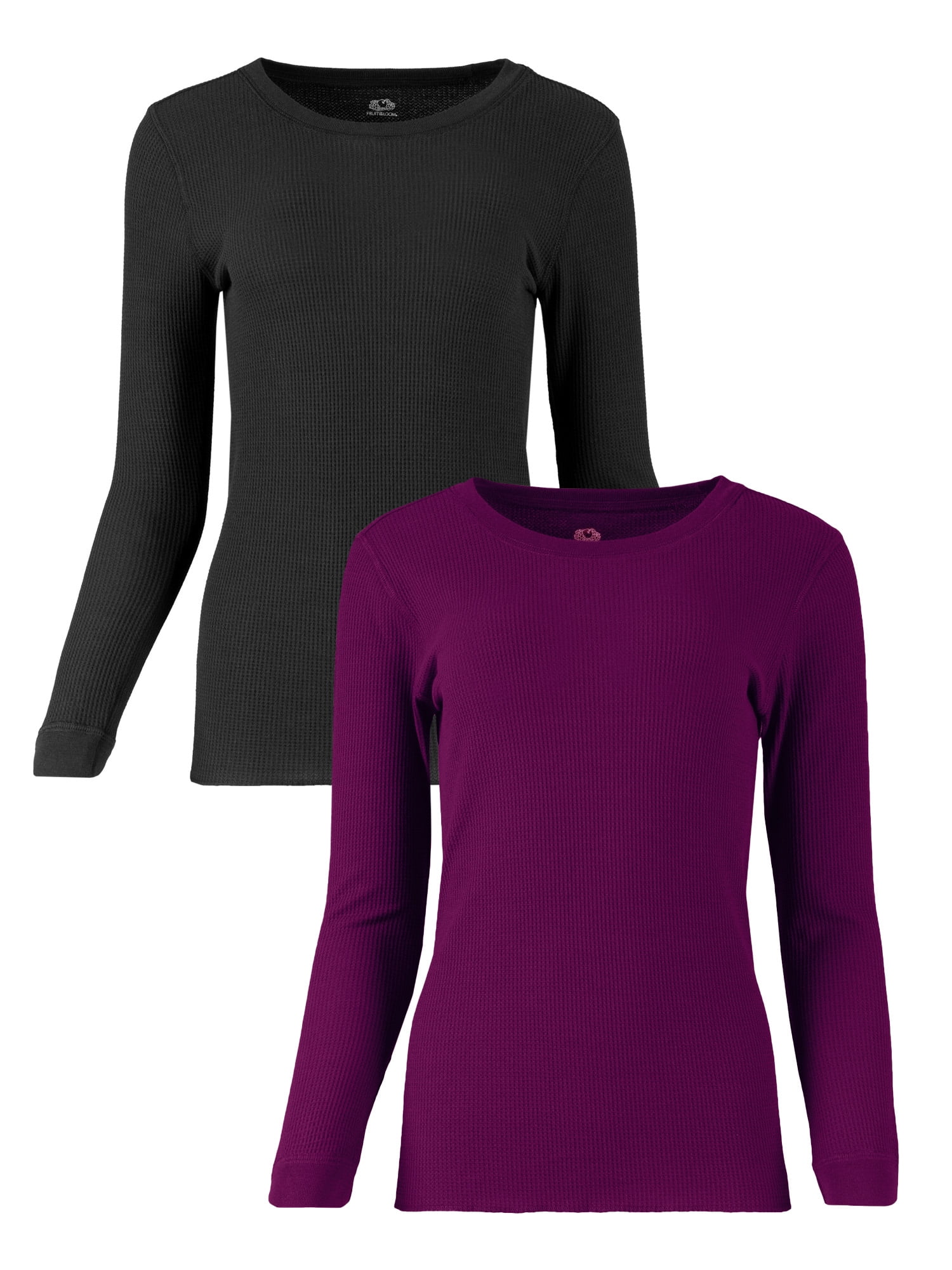 Fruit of the Loom Women's Recycled Waffle Thermal Top 2PK, Sizes XS-4XL