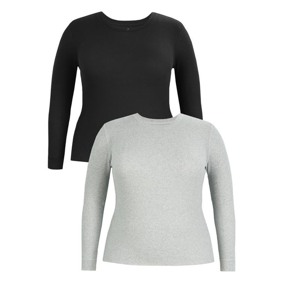 Fruit of the Loom Women's Recycled Waffle Thermal Top 2PK, Sizes XS-4XL