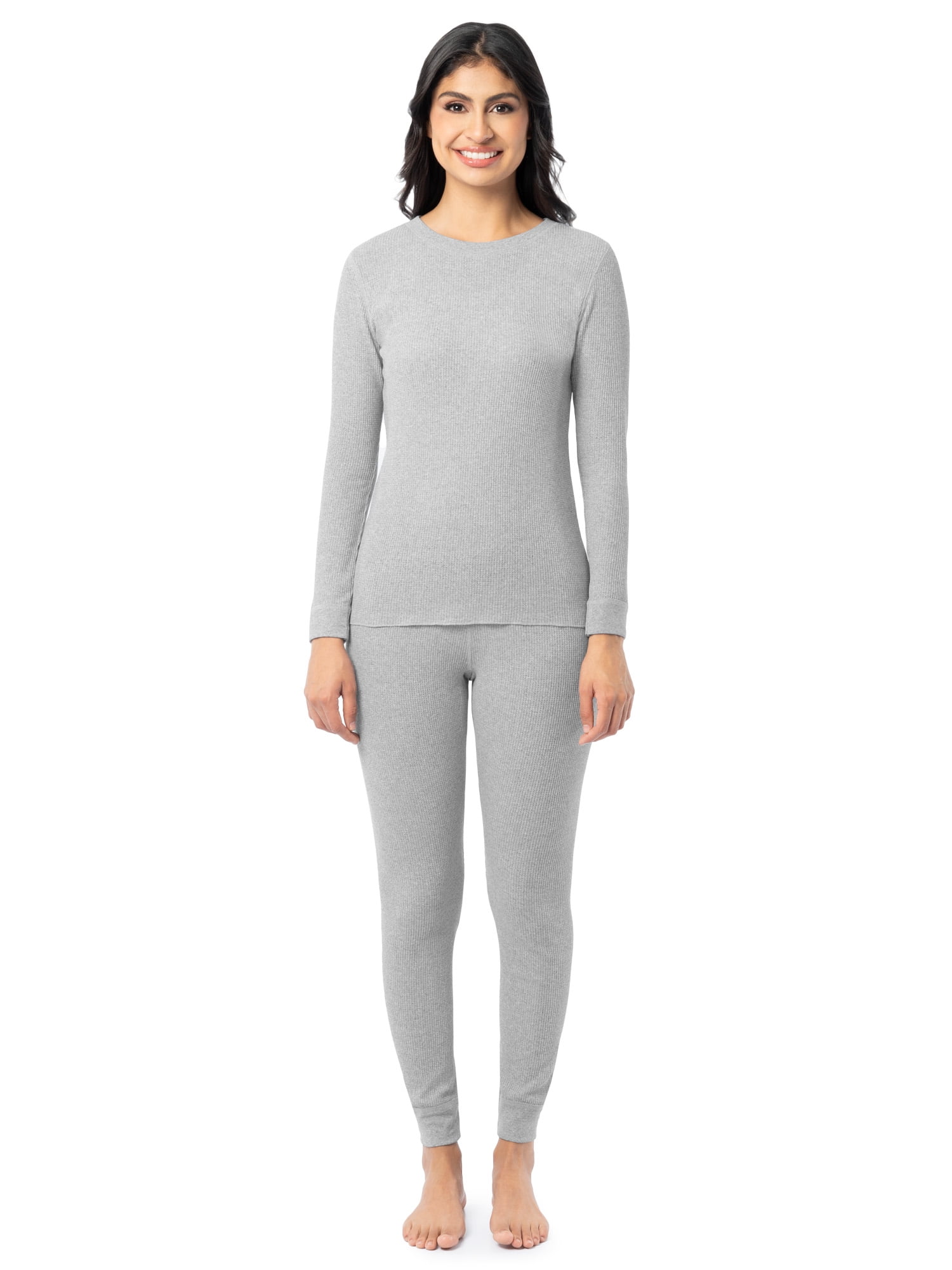 Fruit of the Loom Women's Recycled Waffle Thermal Top & Bottom Set, Sizes XS-4XL