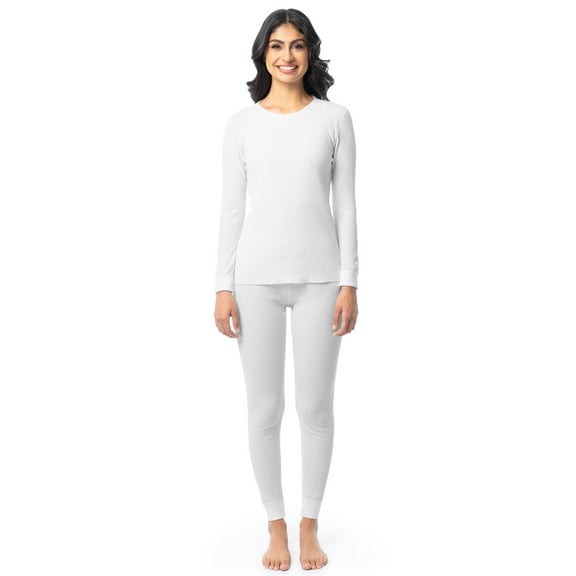 Fruit of the Loom Women's Recycled Waffle Thermal Top & Bottom Set, Sizes XS-4XL