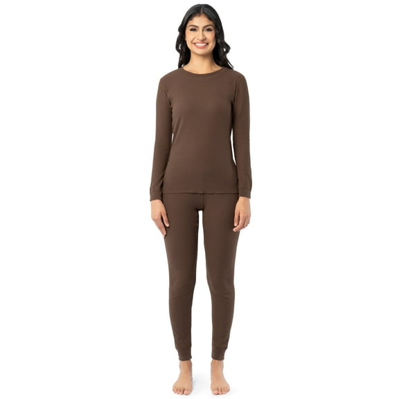 Fruit of the Loom Women's Recycled Waffle Thermal Top & Bottom Set, Sizes XS-4XL