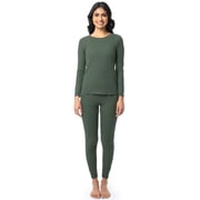 Fruit of the Loom Women's Recycled Waffle Thermal Top & Bottom Set, Sizes XS-4XL