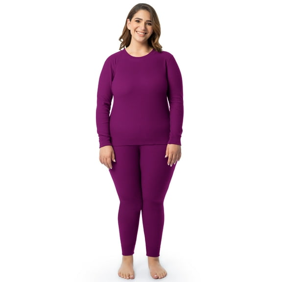 Fruit of the Loom Women's Recycled Waffle Thermal Top & Bottom Set, Sizes XS-4XL