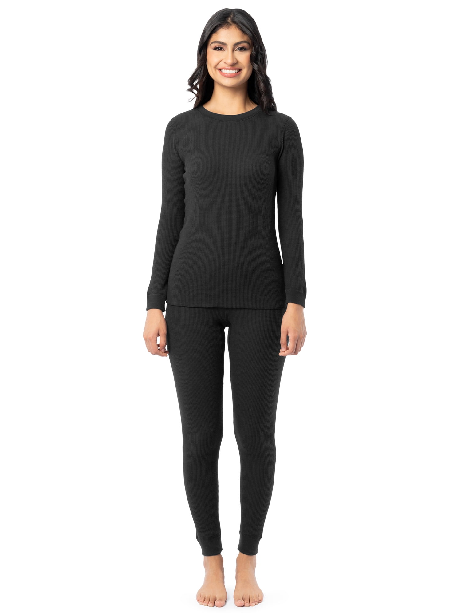 Fruit of the Loom Women's Recycled Waffle Thermal Top & Bottom Set, Sizes XS-4XL