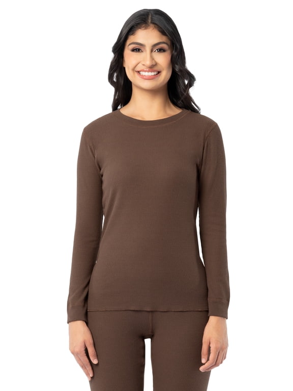 Women's Recycled Waffle Thermal Top, Sizes XS-XXL