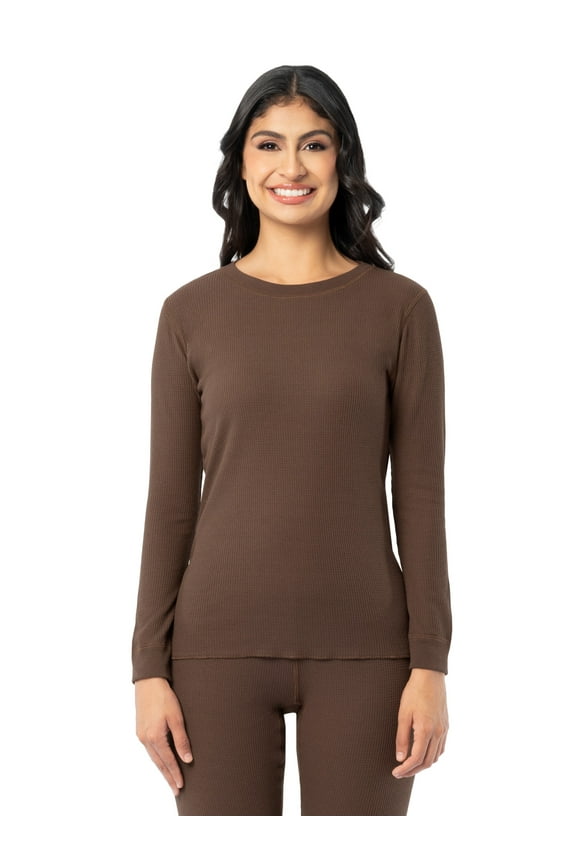 Women's Recycled Waffle Thermal Top, Sizes XS-XXL
