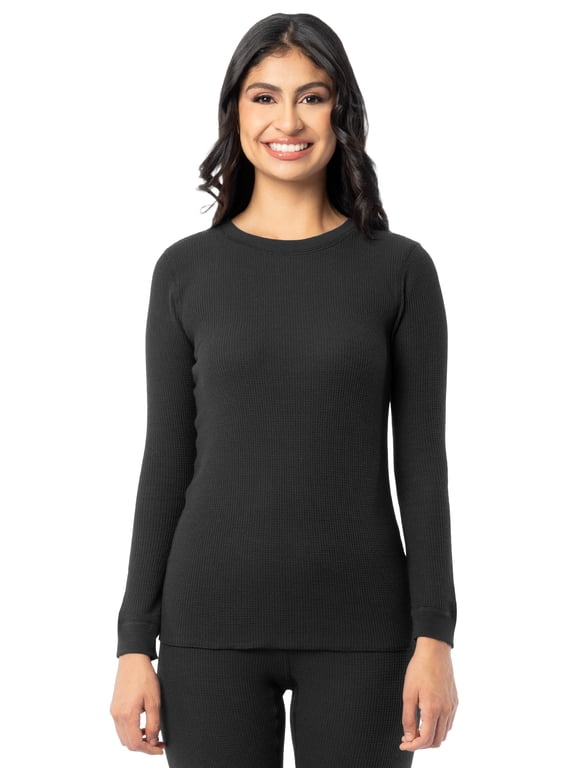 Women's Recycled Waffle Thermal Top, Sizes XS-XXL