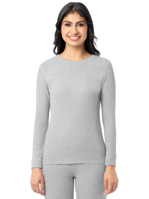 Women's Recycled Waffle Thermal Top, Sizes XS-XXL