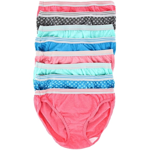 Fruit of the Loom Women's SUPER VALUE Heather Bikini Underwear, 6 2 Bonus Pack