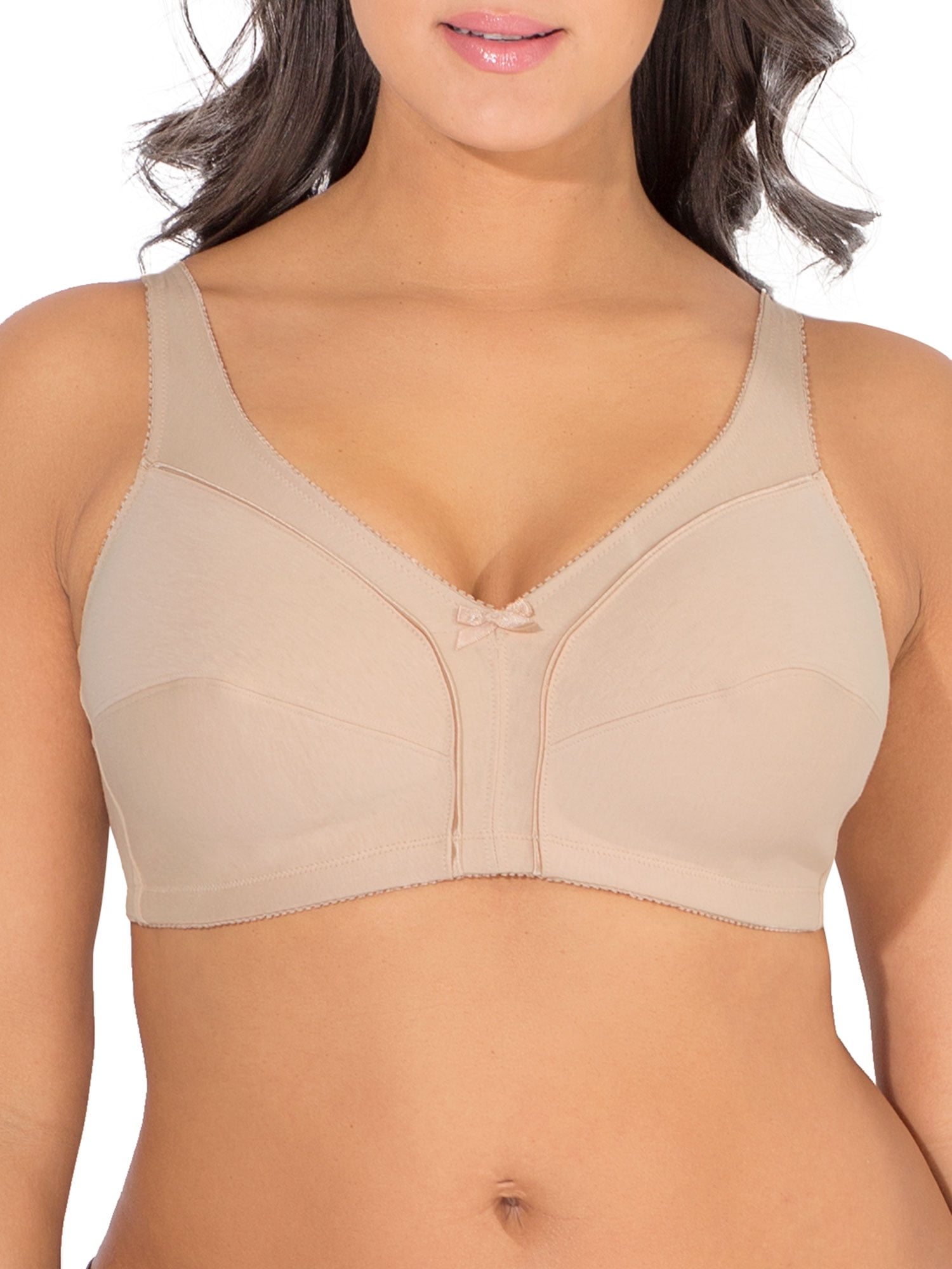 Fruit of the Loom Women's Seamed Wirefree Bra (36C, Black) at