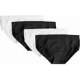 thumbnail image 1 of Fruit of the Loom Women's Seamless Bikini Brief, 2-Pack Large Black Hue/White 4-pack, 1 of 2