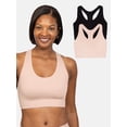 thumbnail image 1 of Fruit of the Loom Women's Seamless Racerback Longline Bra, 2-Pack, Sizes XS-4XL, 1 of 8