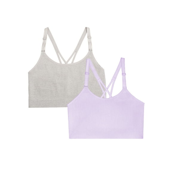 Fruit of the Loom Women's Seamless Strappy Back Longline Bra, 2-Pack, Sizes S to 4XL, Style FT1004